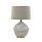 Hello Honey® Textured Black & White Striped Ceramic Table Lamp with Grey Linen Shade